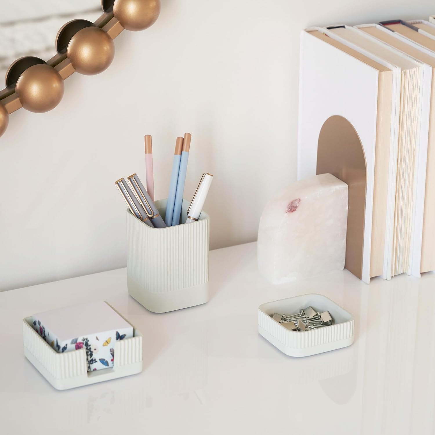 3-Piece Concrete Desk Organizer Set with Pen & Note Holders - Image 6